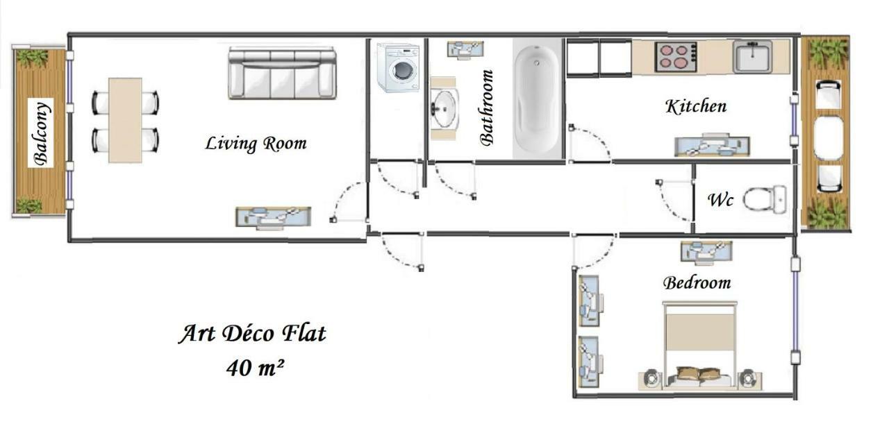 Nice Central Art Deco Flat 45 m² Buitenkant foto
